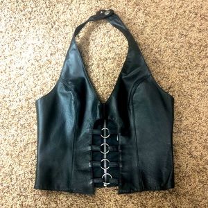 Grunge retro 90’s Wilson’s leather halter top